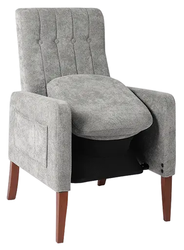 LIFT SENIOR 95, křeslo se zvedacím mechanismem sedáku, šedá látka